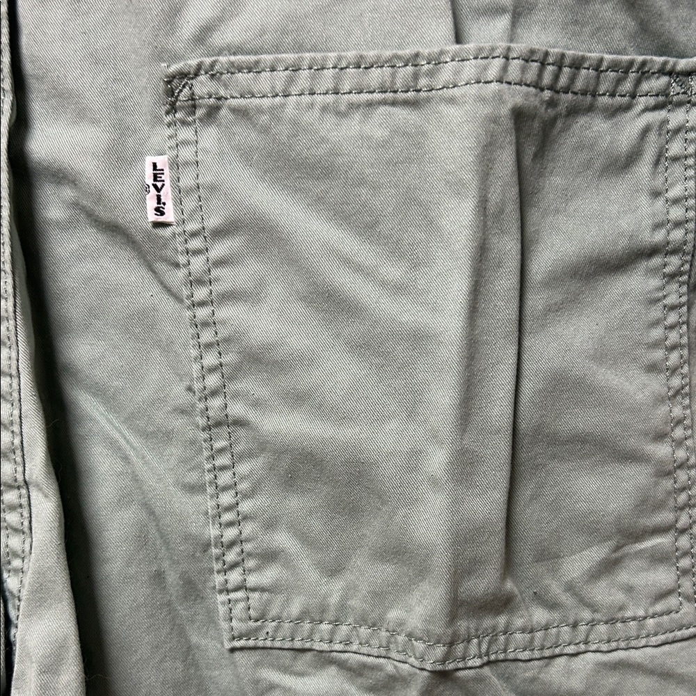 Levi's Sage Green Button-Front Utility Jumpsuit - Picture 9 of 9